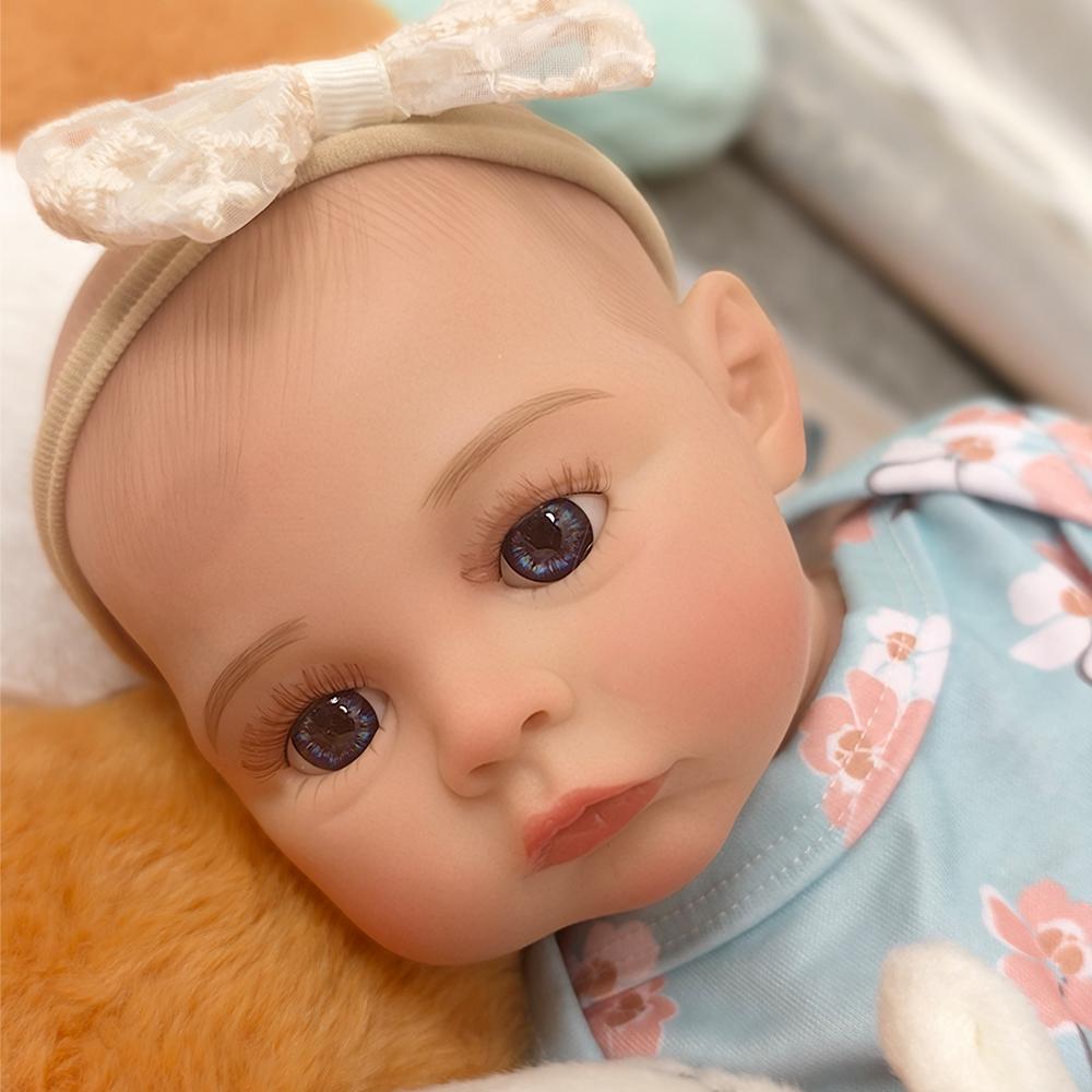 Lebensechte Reborn-Babypuppe - 48cm Realistisches Frühchen-Neugeborenes Mädchen mit offenen Augen - Perfektes Geschenk für Kinder ab 3 Jahren