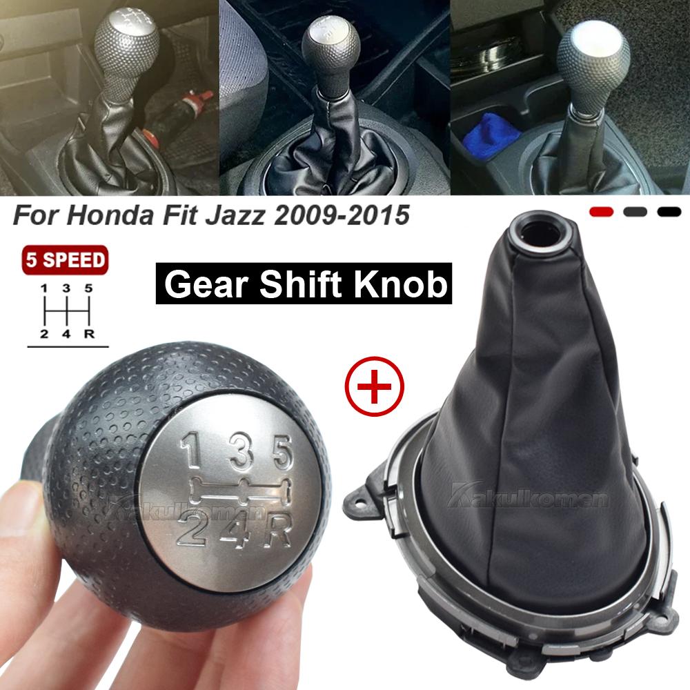 For Honda FIT/Jazz 2009 2010-2015 Manual 5 Speed Gear Shift Knob Lever Stick Shifter HandBall Gaitor Boot Leather Cover Case
