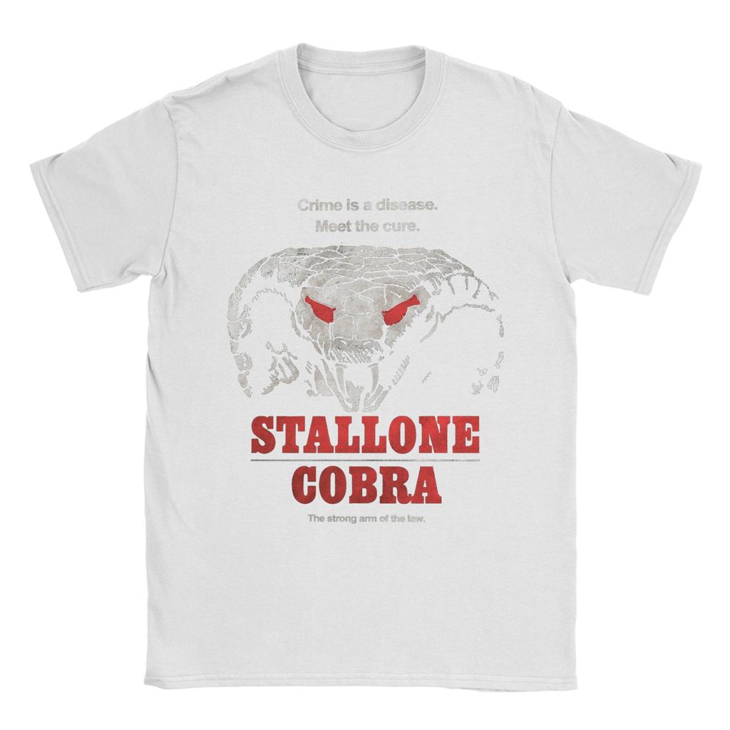 Stallones Cobra Movie T-Shirts Men Awesome Cotton Tee Shirt O Neck Short Sleeve T Shirts Gift Idea Clothes