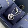 Luxury Diamond Inlaid Four-Leaf Clover Necklace - Gold Handmade Clavicle Chain for Women, As Seen On Xiaohongshu Socialites