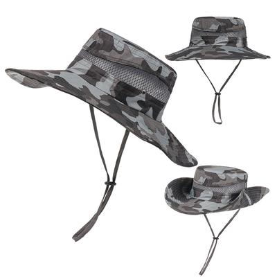 Nowy męski i damski kapelusz typu bucket z kamuflażem i szerokim rondem, szybkoschnący kapelusz przeciwsłoneczny, na podróże outdoorowe, wędkowanie, ochrona przed słońcem, kapelusz wspinaczkowy