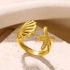 Vintage Starfish Shell Rings For Women Gold Color Stainless Steel Shell Openning Ring Wedding Ocean Summer Jewelry Gift
