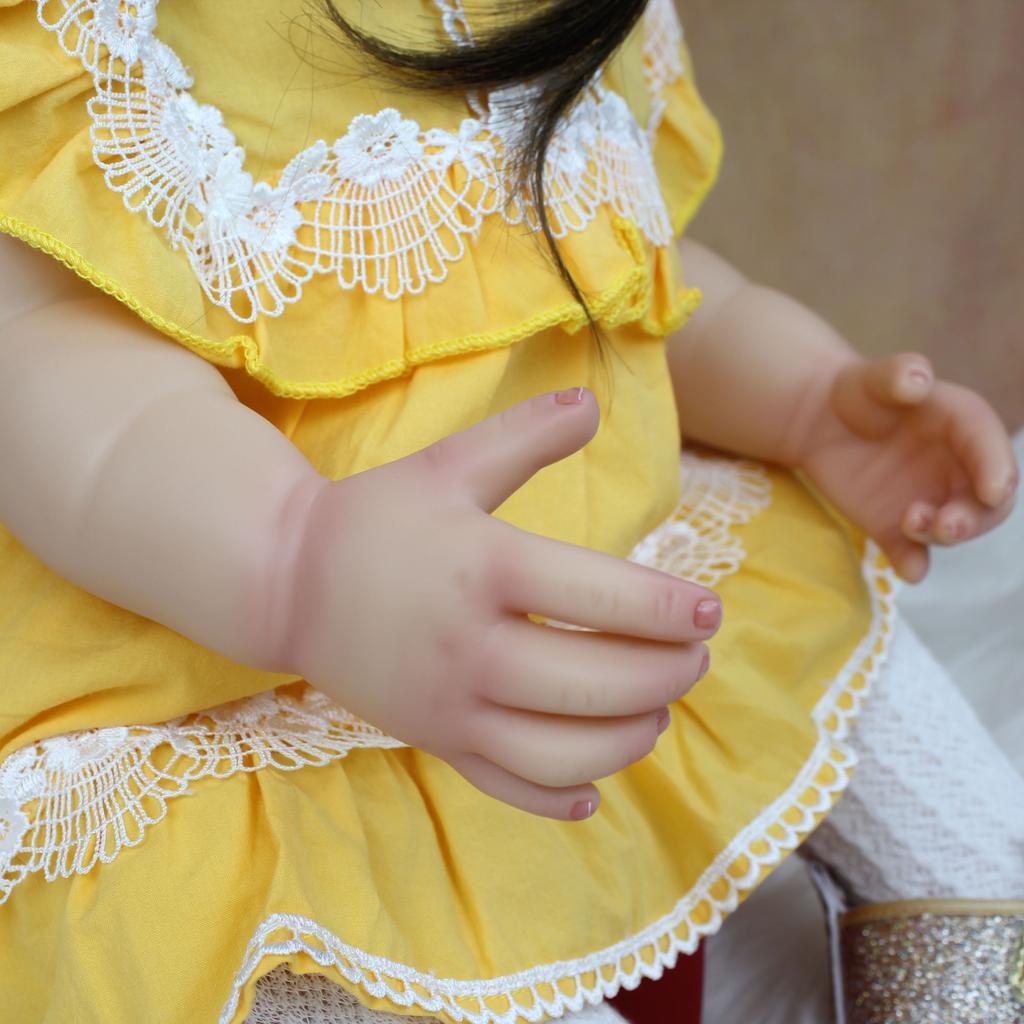 BZDOLL 55CM Ny Full Silikon Reborn Baby Girl Doll Toy 22 Tommer Vinyl Classic Dress Up Boneca Bursdagsgave Badeleke