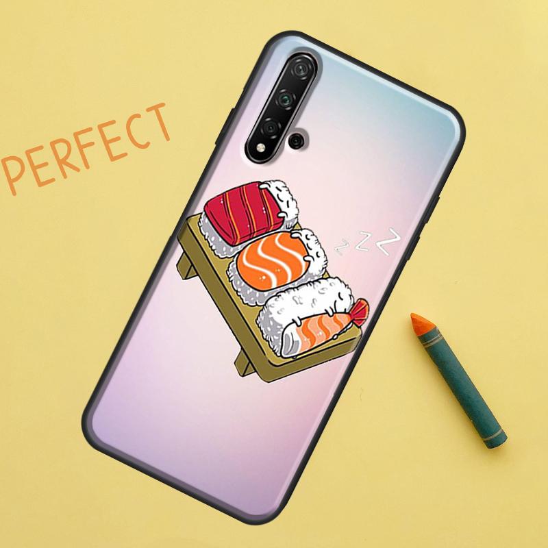 Kawaii Sushi Crowd For Huawei Nova 5T 9 10 SE 7i 8i 11i 12i Y60 Y61 Y70 Y72 Y73 Y90 Y91 P20 P30 P40 Lite Case
