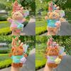 Flower Bear Plush Keychain Toy Stuffed Doll Backpack Pendant Gift Decoration