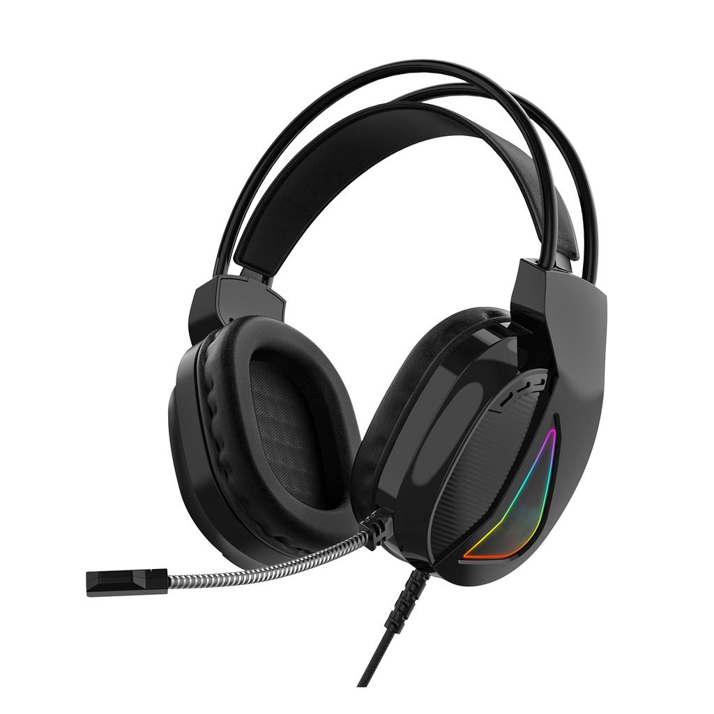 TWOLF H160 USB Wired Gaming Headsets RGB Light Computer Over Ear Headphone with 50mm Drivers