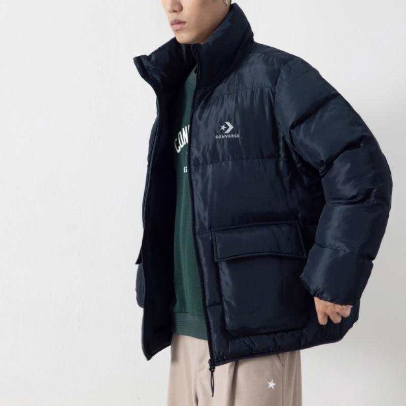 Converse Puffer Jackets Men's Dark Blue Stand Collar Moderate Other MCJ217-023