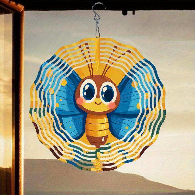 Carrillón de viento colgante de 10 pulgadas con gancho de 360 grados para decoración de jardín de balcón Primavera Verano Decoración exterior