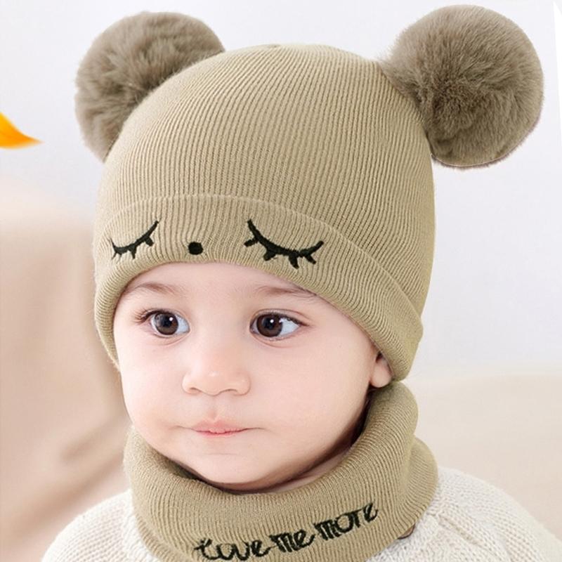 Toddler Solid Color Knitted Winter Hats Toddler Beanies Hat Soft Winter Warm Boys and Girls Caps for Newborn Baby
