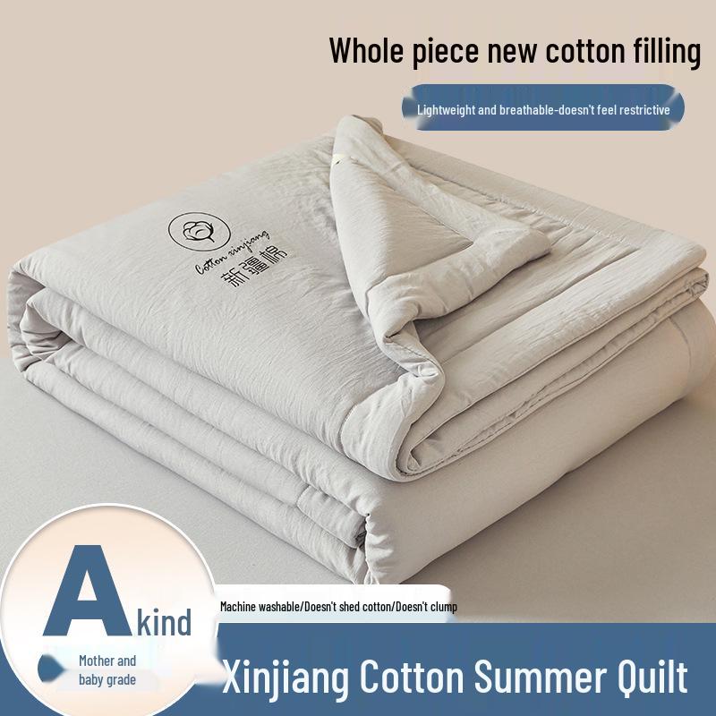 Xinjiang Cotton Summer Quilt: Lightweight, Machine-Washable, Thin Comforter for Dorms and Double Beds