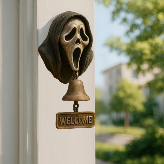 Screaming Phantom Welcome Bell Gothic Shopkeepers Bell Halloween Decor Door