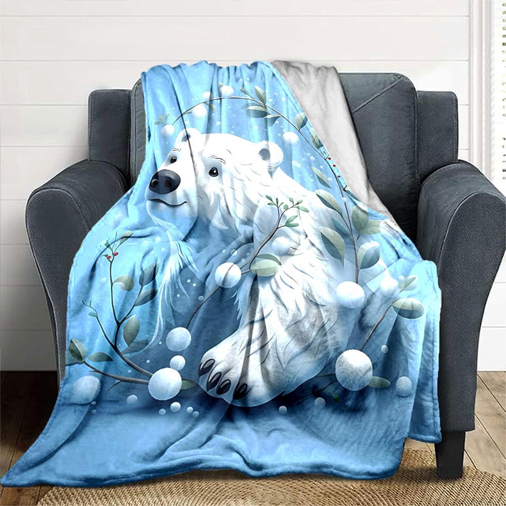 1 ks Lední medvěd, Zimní deka Lehký flanelový přehoz na pohovku postel Cestování Kempování Obývací pokoj Kancelářská pohovka Křeslo