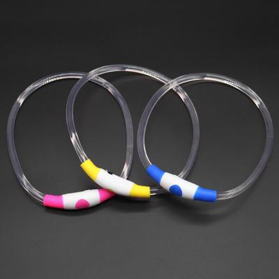 Hundehalsband USB-Aufladung Leuchtendes Halsband, Nachtblinkendes Halsband, Halsband für Haustiere im Freien, Anti-Verlust Hundezubehör