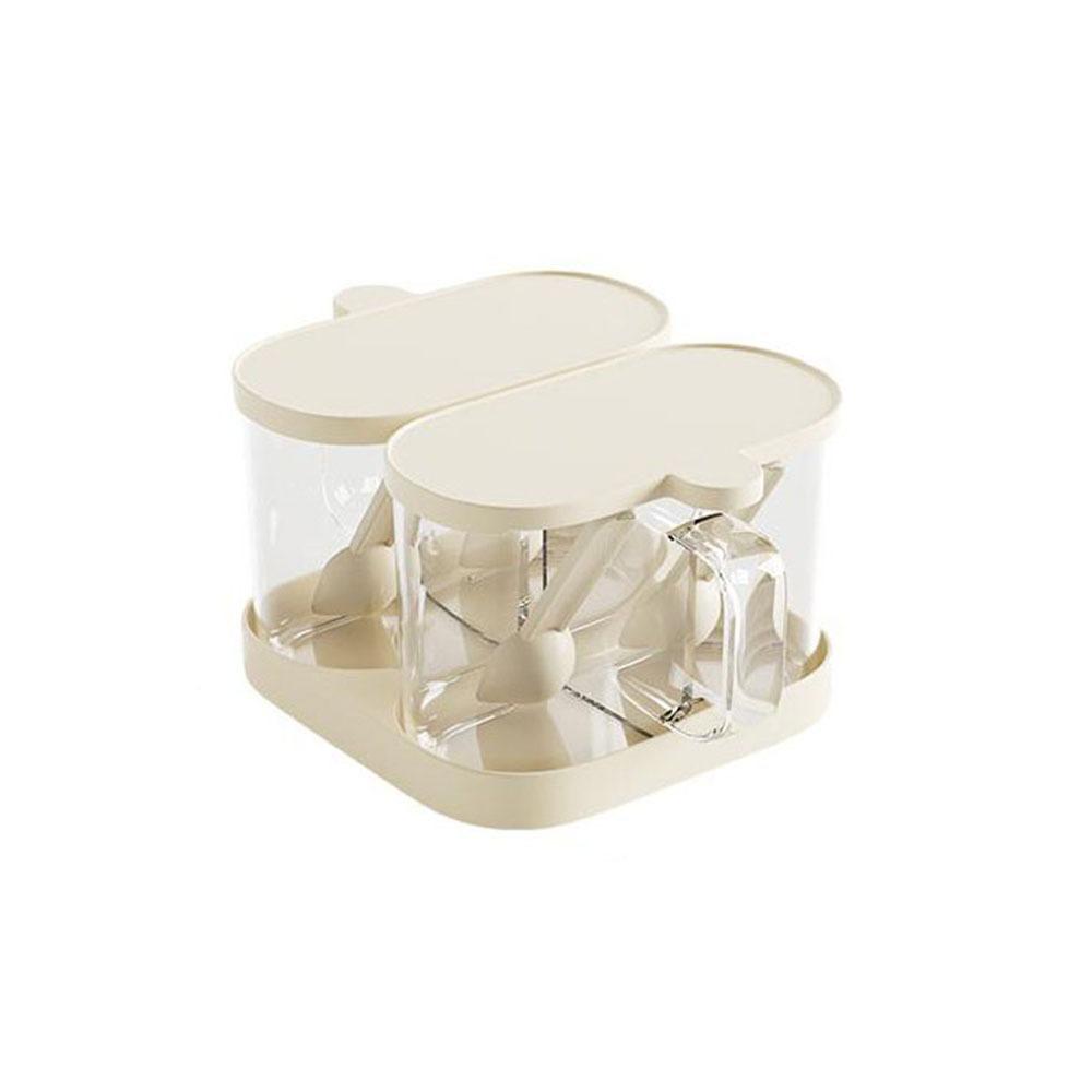 Sealed Rotatable Seasoning Box Plastic Sugar and Salt Container  Kitchen