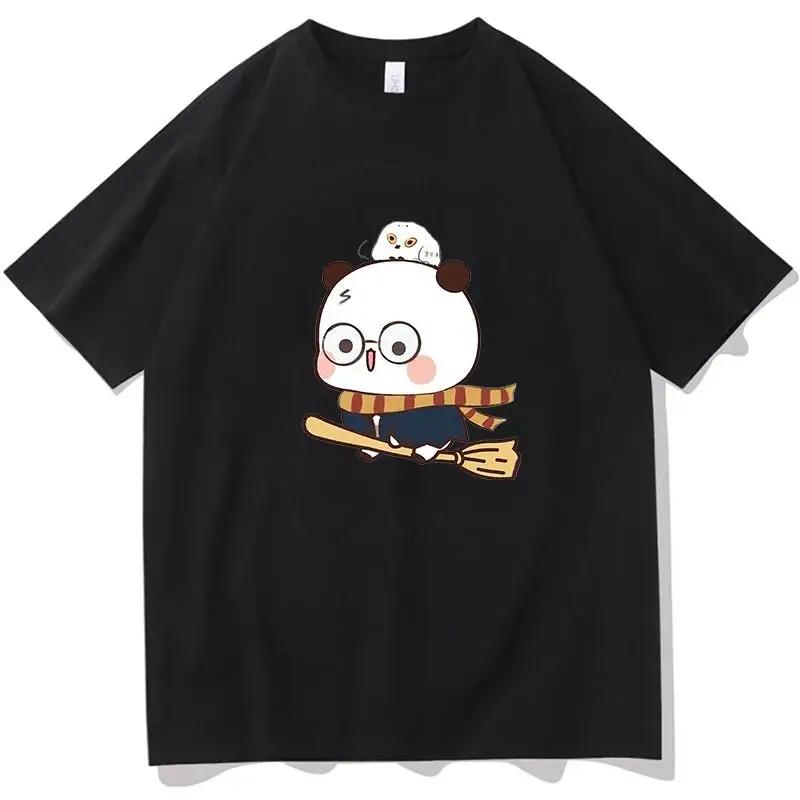 Anime Cartoon Panda Bear Bubu and Dudu T Shirt Kawaii Graphic Printed T Shirt Fashion Crew Neck Plus Size T Shirt Women
