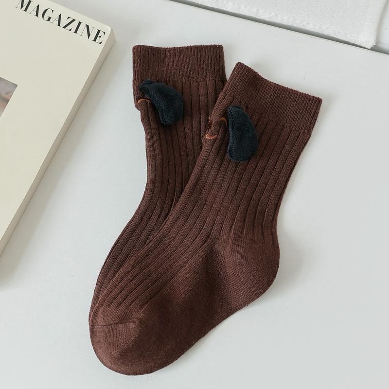 

1 Pair 1-12 Years Autumn Children s Socks Cute Cartoon Embroider Dog Girls Boys Toddler Knitted Socks Cotton School Sports Socks XL(9-12 Years Old)