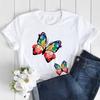 Butterfly Love Heart Print T Shirt Women Fashion Black T Shirt Female Short Sleeve Cute Graphic Tee Shirts Ladies Summer Tops