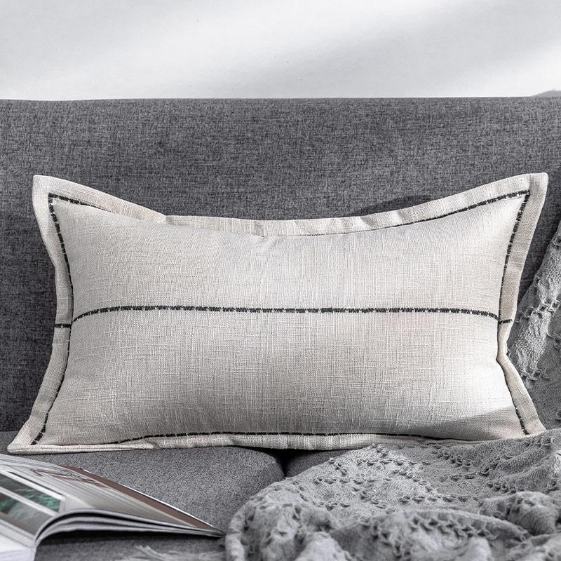 

Серый чехол из хлопка и льна с геометрическим рисунком, простой чехол для подушки Morden, чехол для поясничной подушки, спинка 45x45cm