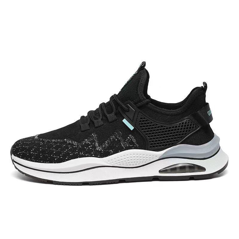 Flying woven shoes men's new breathable men's sports shoes casual air cushion running shoes low-top trendy shoes men