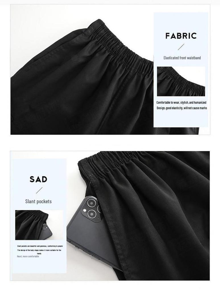 Męskie letnie casualowe szorty wielokieszeniowe - siedmiopunktowe spodnie plażowe i robocze dla mężczyzn w średnim i starszym wieku