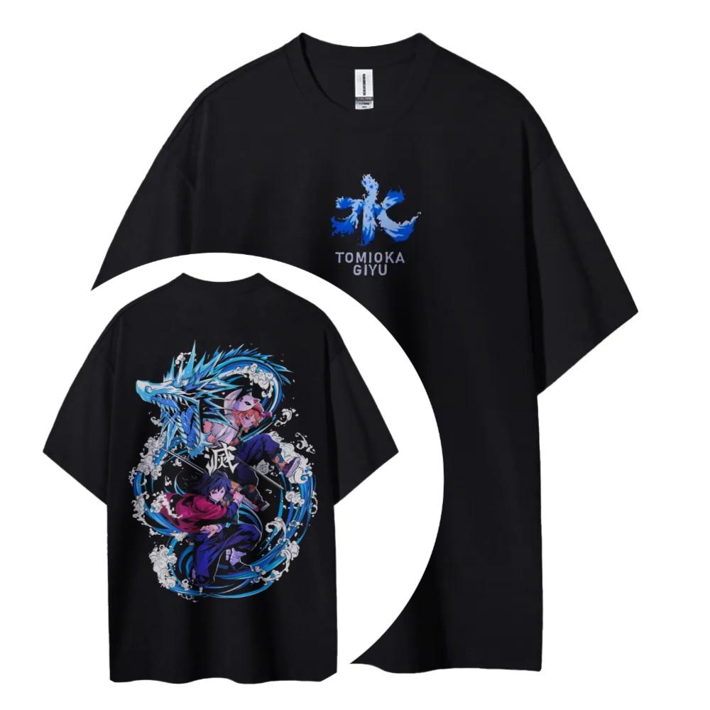 Demon Slayer Tshirt Mens Pure Cotton Casual Round Neck Tshirt Short Sleeve Clothing Summer Sports Casual Short Sleeve Top