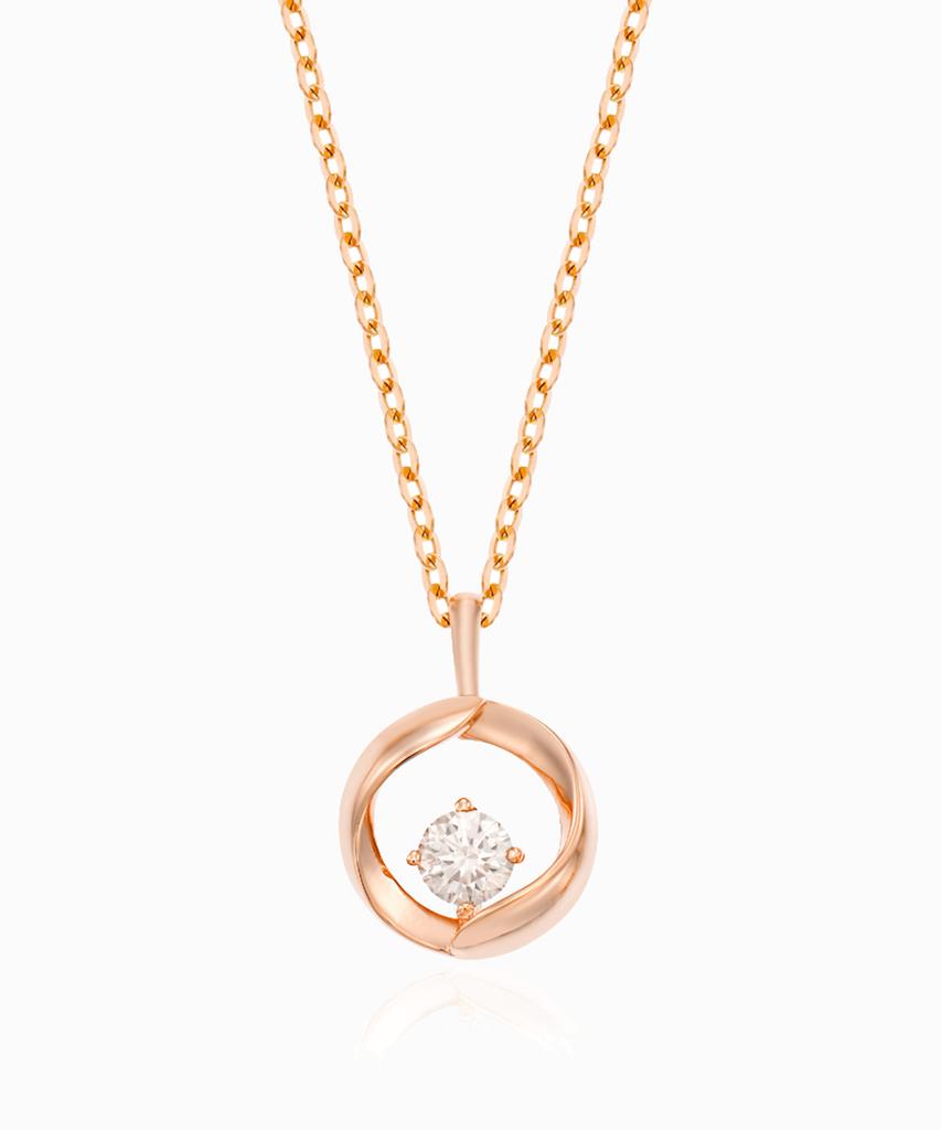 Loveenb [14K Gold] 0.1 Carat Lab-Worn Diamond Round Necklace