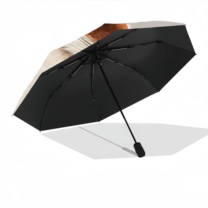 1pc Winter Fox One Umbrella  a Plastic Hle, Compact  Stylish, with a Vibrant Cartoon Pattern, Perfect  Home, Travel