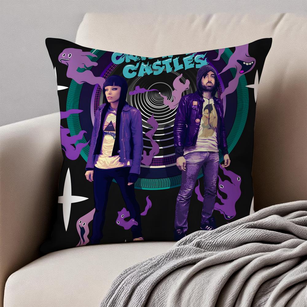 Synth Dark Canadian Band CCrystal Castles Cushion Cover Pillowcase Antidustmite Invisible Zipper Short Plush Sofa Cushion