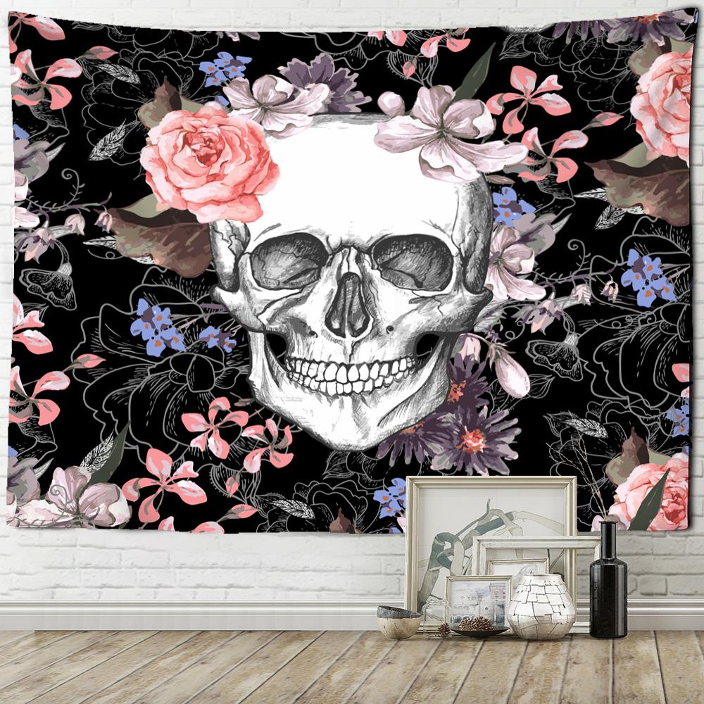 

Психоделический гобелен с черепом Grim Reaper, хиппи, колдовство, настенный абстрактный настенный фон, декор для общежития 95x70cm