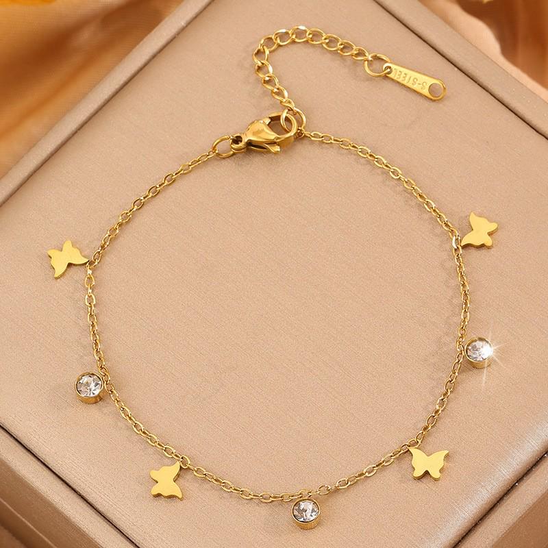 Korean Fashion Titanium Steel Diamond Inlaid Women's Luxury Bracelet