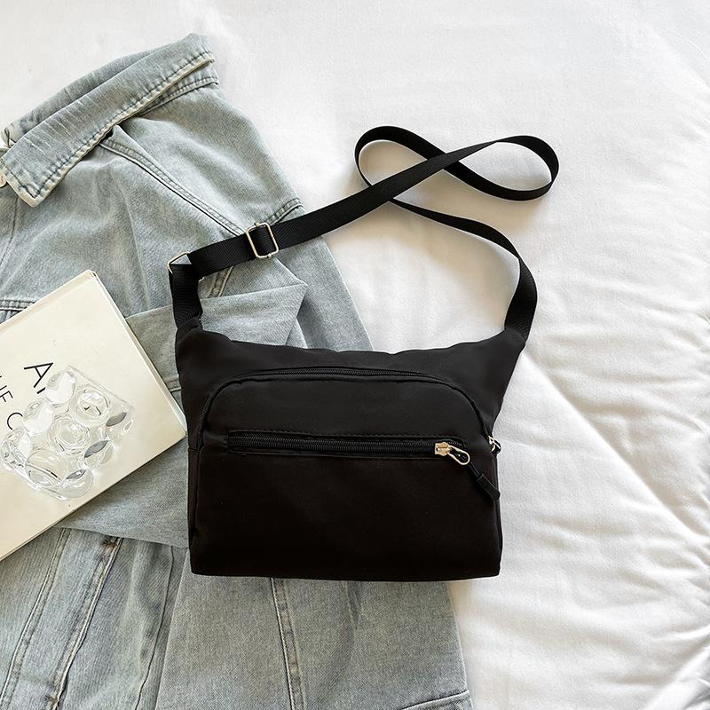 

New casual messenger bag large capacity solid color couple fanny pack riding multi-function simple shoulder backpack One Size
