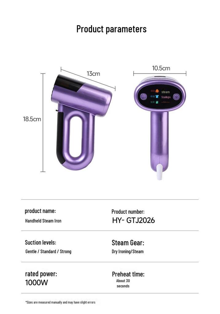 Portable Handheld Garment Steamer and Electric Iron
