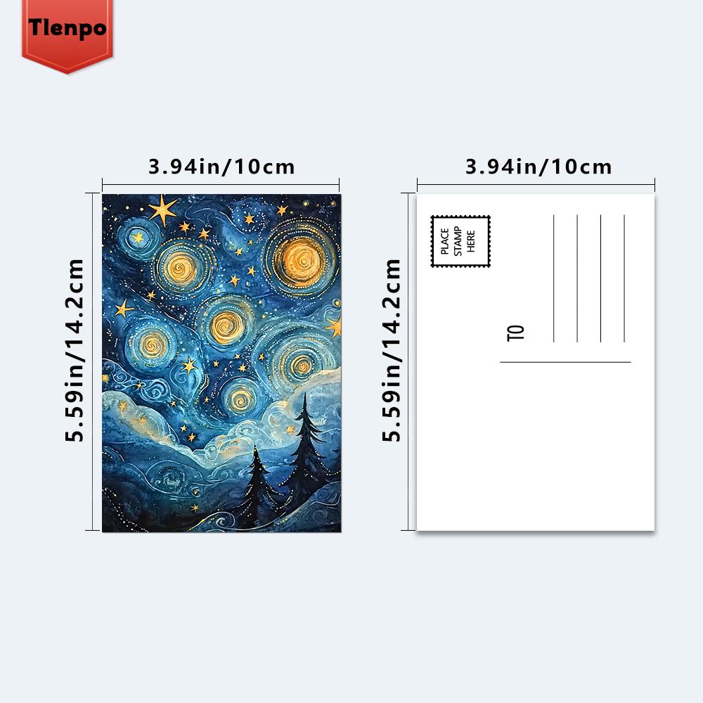 32pcs, Van Gogh Starry Night Postcards, Wall Stickers, Mailing Cards, Greeting Cards, DIY Postcards, Souvenir Postcards, Decorat
