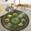 Mushroom Clover Round Area Rug,Carpet Rug for Living Room Bedroom Sofa Playroom Decor,Non-slip Floor Mat Q0027