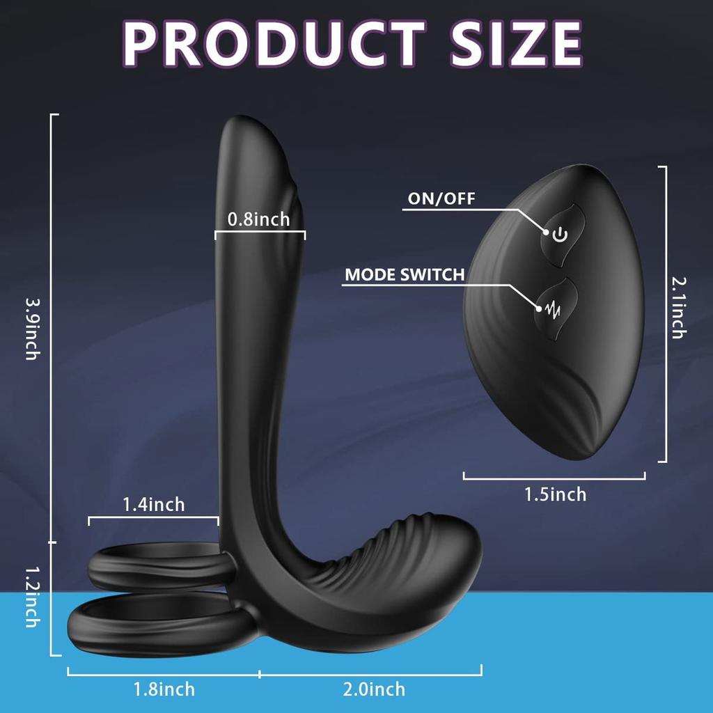 Vibrating Cock Ring Remote Control Dual Penis Ring for Men Couple with Vibrating G-spot and Clitor Simulator 3 in 1 Vibrator