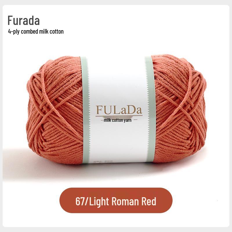 Baby 4-fädig gekämmte Milchbaumwollgarnknäuel zum Handstricken & Häkeln - DIY Puppe, Pullover, Schal Materialpaket