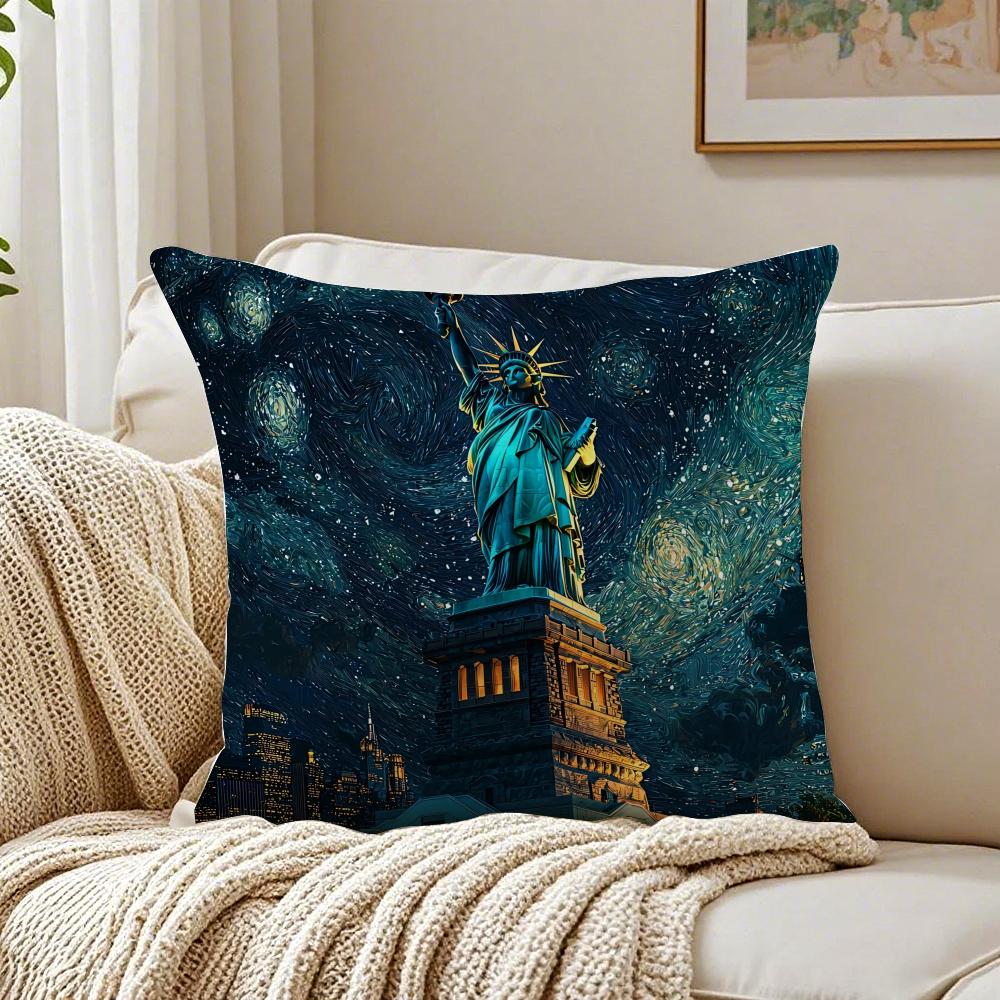 Anime GGoddess of LLiberty Cushion Cover Pillowcase Antidustmite living Room Sofa Decor Cushion Room