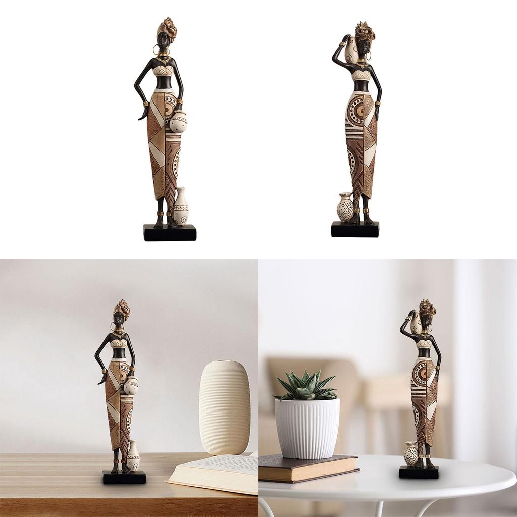 African Women Statue Shelf Living Room Housewarming African Art Sculpture