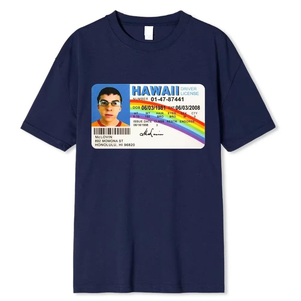 

Homme t Shirt Summer Men t-Shirt Mclovin Id Card Superbad Geek Mens Cotton t-Shirt Unisex t-Shirt Teenagers Cool Soft Clothing XXXXXL темно-синього кольору