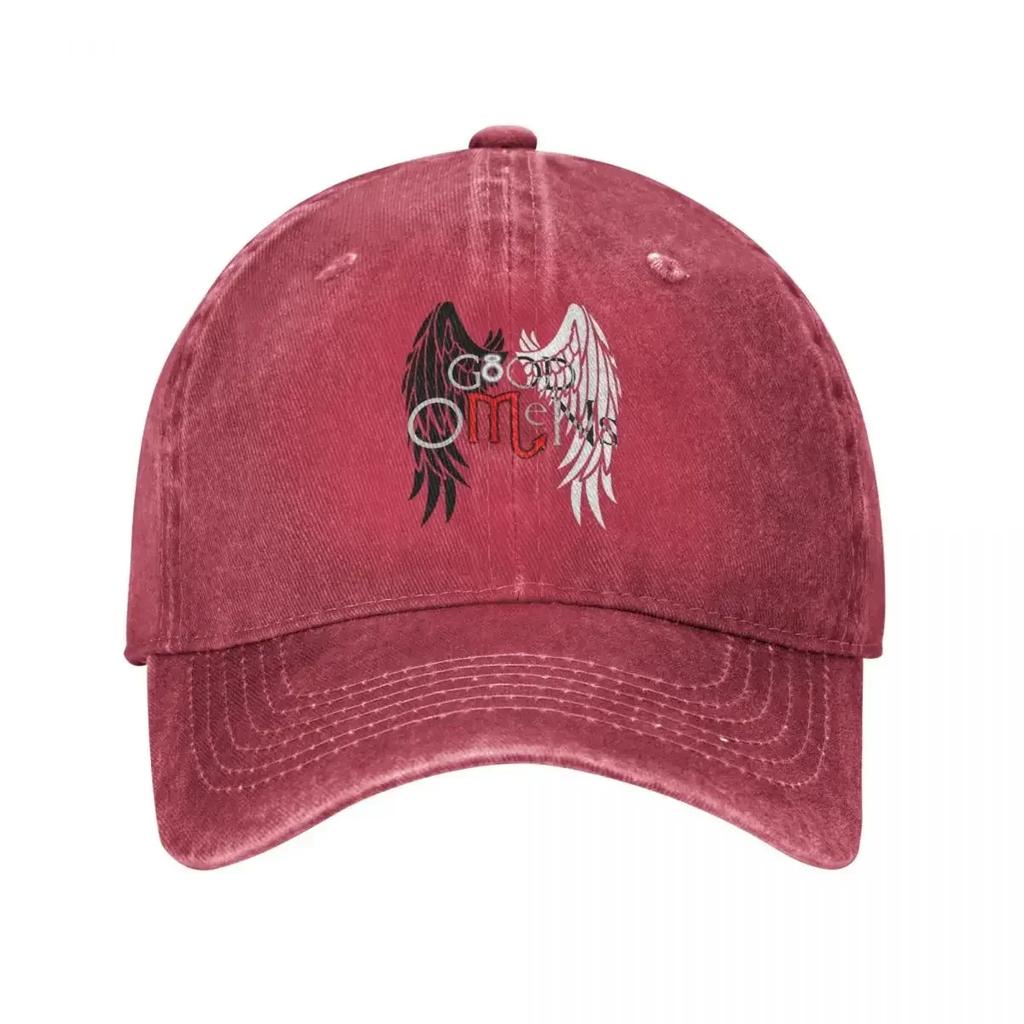Casual Good Omens Baseball Caps Men Women Distressed Washed Sun Cap Angel and Demon All Seasons Travel Adjustable Hats Cap