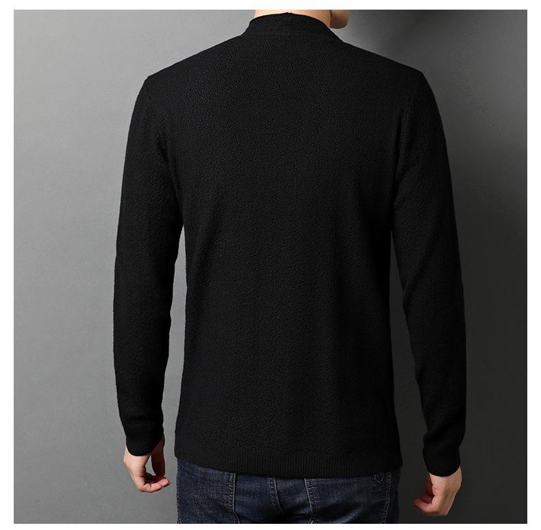 Hengyuanxiang 2025 Men's Knitted Cardigan: Spring & Autumn Casual Sweater for Middle-Aged & Young Dads