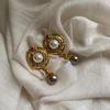 Classical Luxury Round Pearl Earrings Literary Retro Court Style Earrings Light Luxury Niche Design Earrings Women