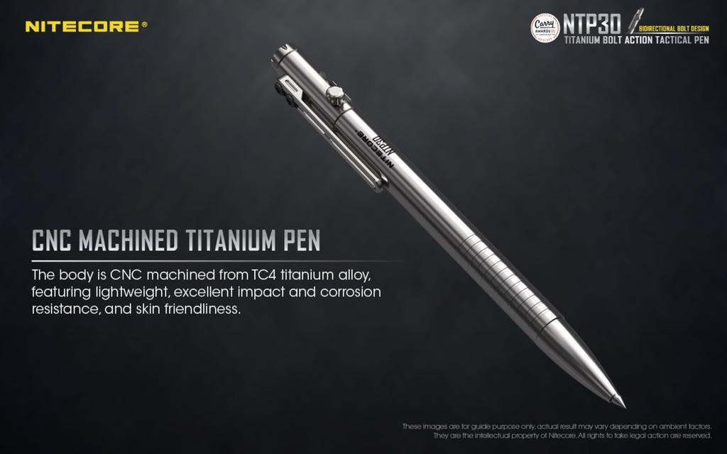 Nitecore NCNTP30 Bolt Action Tactical Gray Pen,