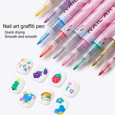 Yousheng Nail Art Zeichenstift Satte Farben Feine Spitze Schnelltrocknend Drucktyp Auslaufsicher DIY Schönheitswerkzeuge Nagellack Zeichenliner Punktierstift Nagel