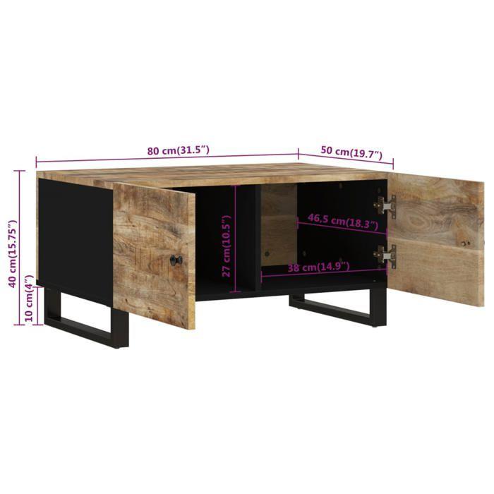 VidaXL Konferenční stolek 80x50x40 cm Masivní a technické mangové dřevo