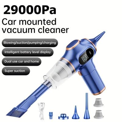 5v1 Bezdrátový vysavač do auta 1ks 29000Pa Ruční vakuová pumpa 3000mAh USB nabíjení Digitální displej Pro auto Kancelář Domácí spotřebiče