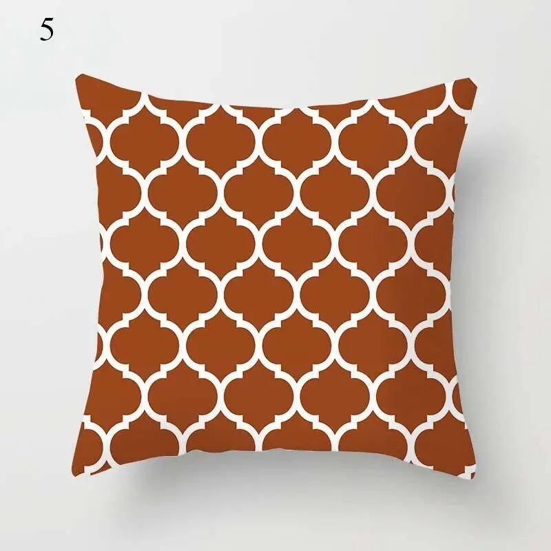 Clip Red Brown Pillowcase Decorative Geometric Print Abstract Pattern Pillowcase Home Supplies Pillowcase Sofa Cushion Cover