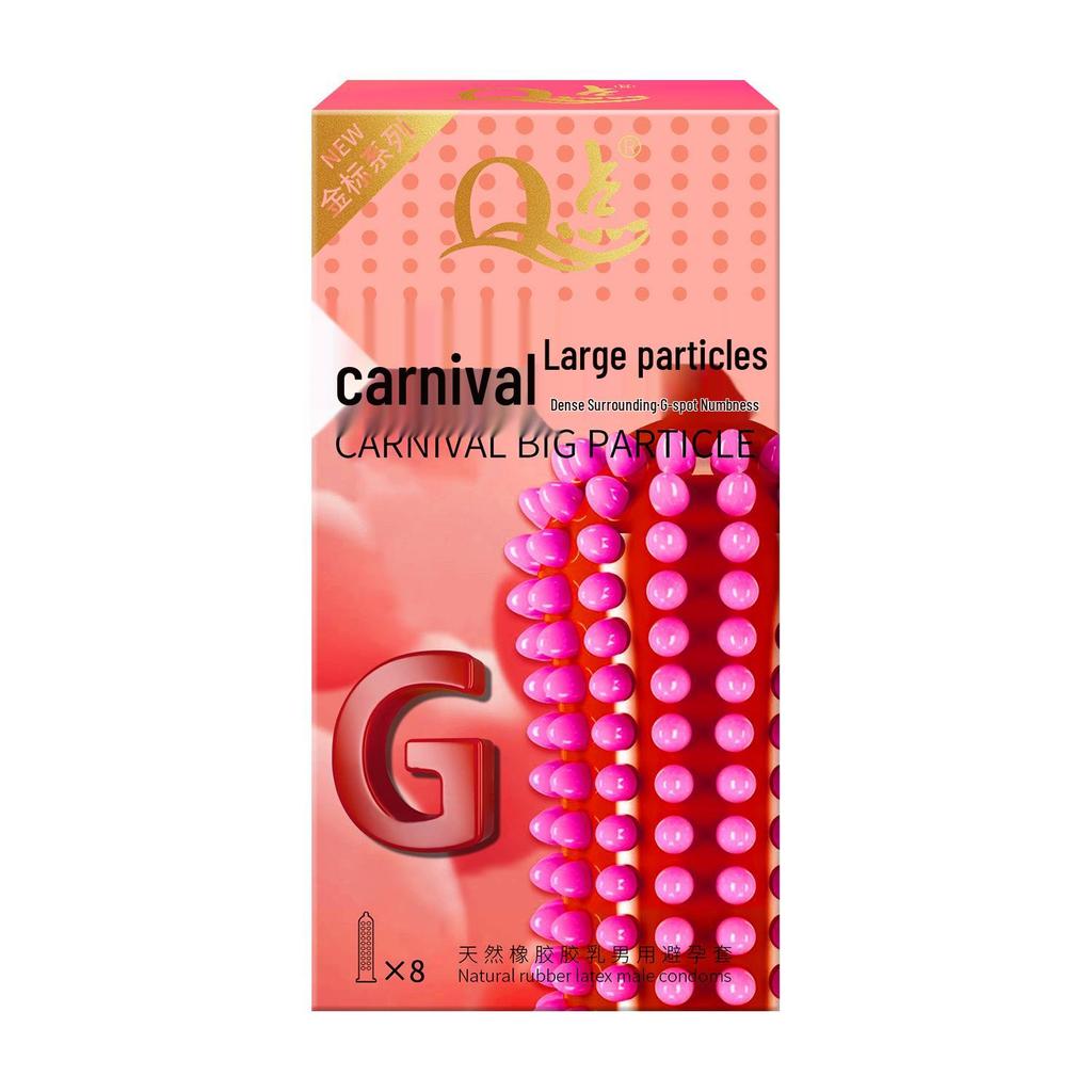 Q-point Hyaluronic Acid 001 Large Particle Delay Condoms - Long-lasting Contraceptives for Adults