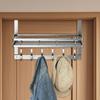 Over The Door Organizer Carbon Steel Bathroom Door Towel Rack No Drilling Hanging Rack With Basket And Hooks For Clothes Bag Key