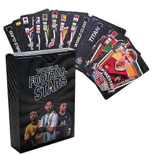 55 football rare black cards, bright colors, star cards, birthday gifts for children and teenagers